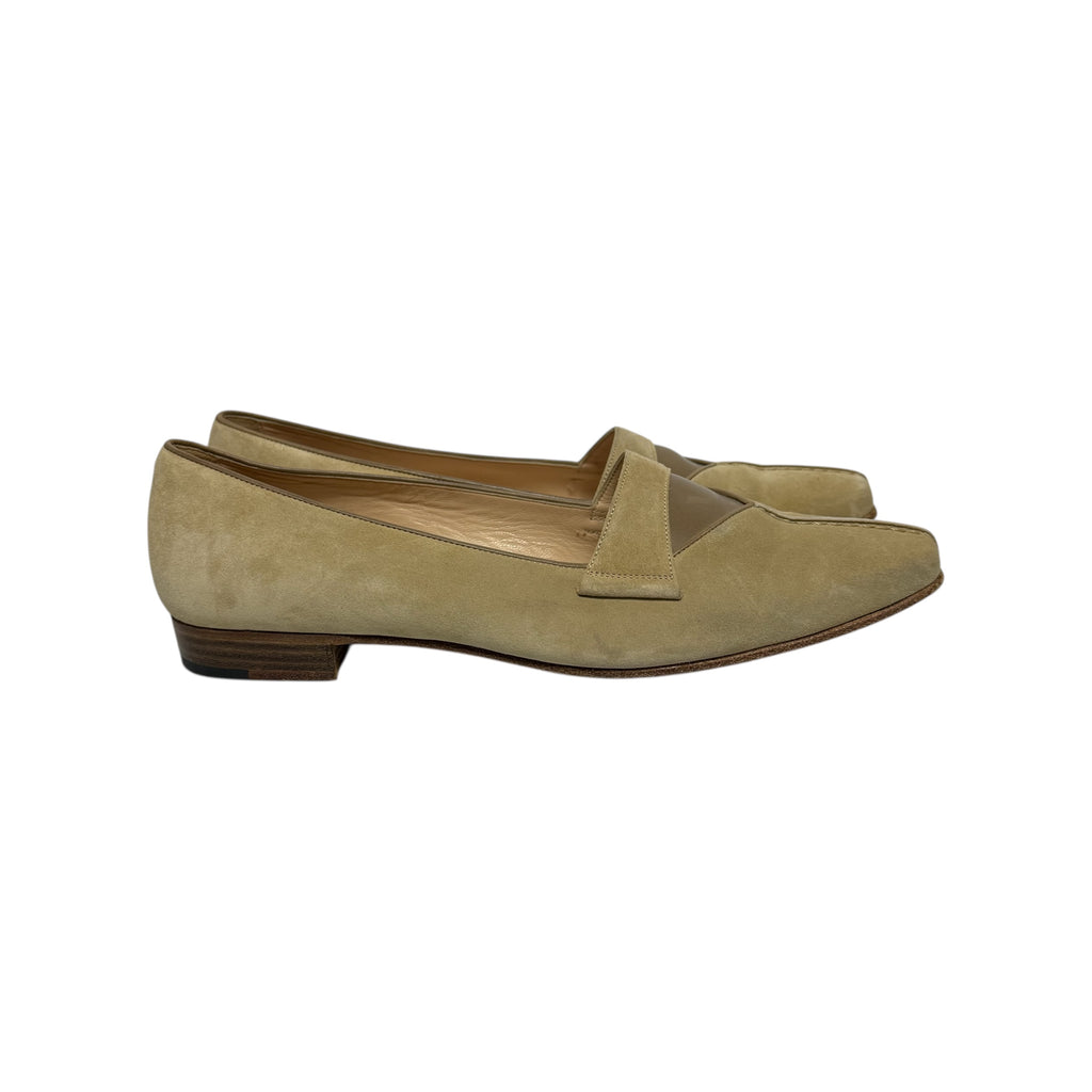 vintage manolo blahnik suede loafers