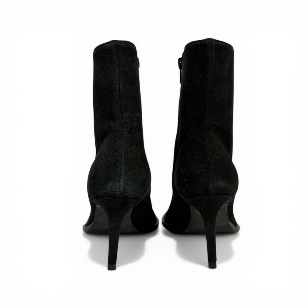 ann demeulemeester black camoscio suede stiletto ankle boots