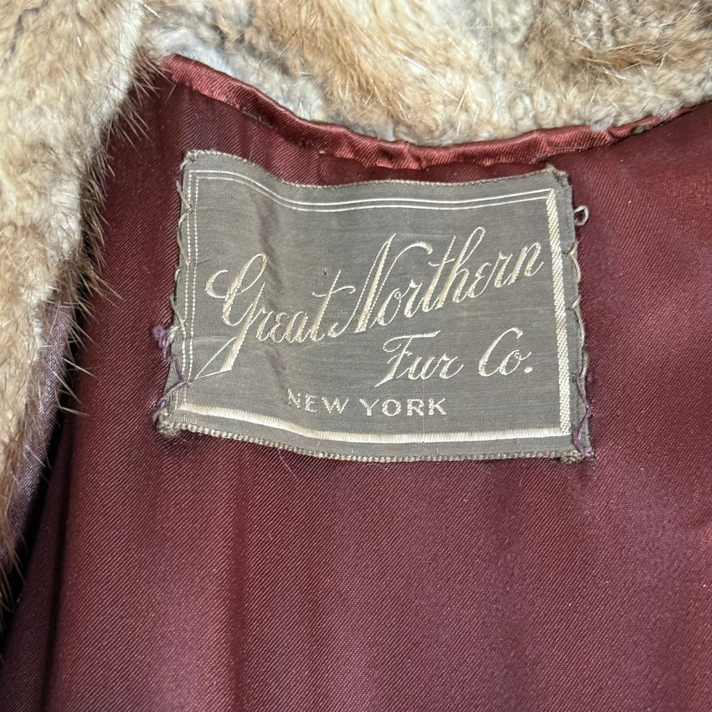 vintage great northern fur co new york muskrat paw coat