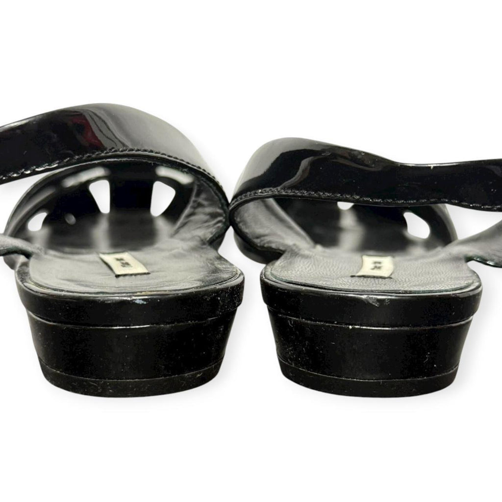 miu miu woven patent leather slingback sandals