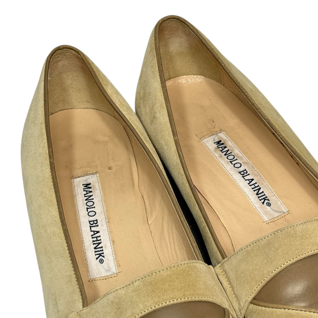 vintage manolo blahnik suede loafers