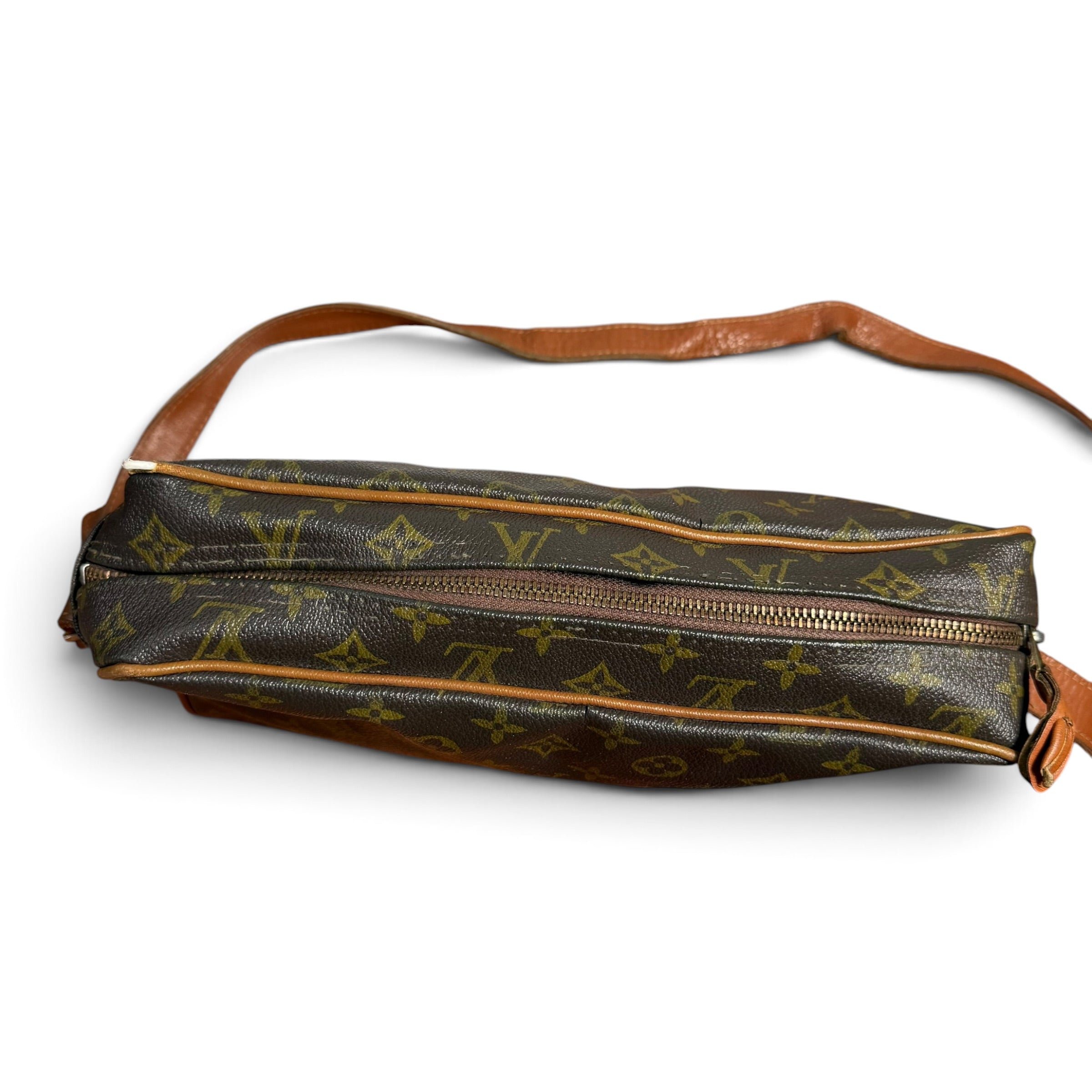 vintage 70s 80s louis vuitton french company monogram danube crossbody bag