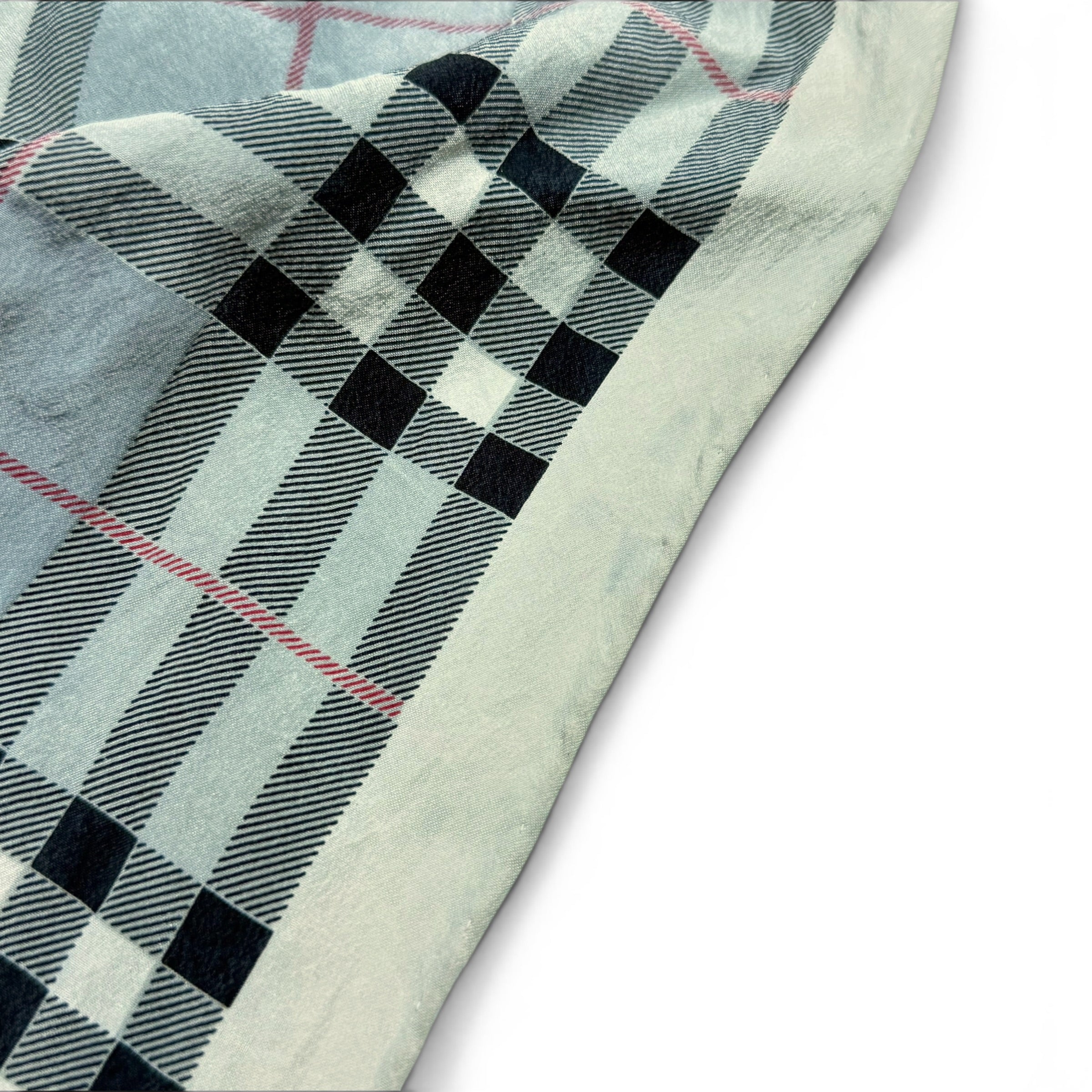 vintage burberry check silk scarf