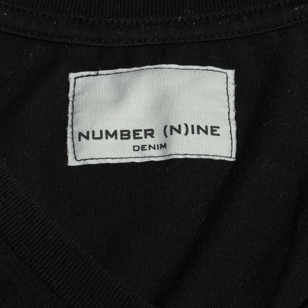 2010s number nine denim black v neck box logo spellout graphic tee