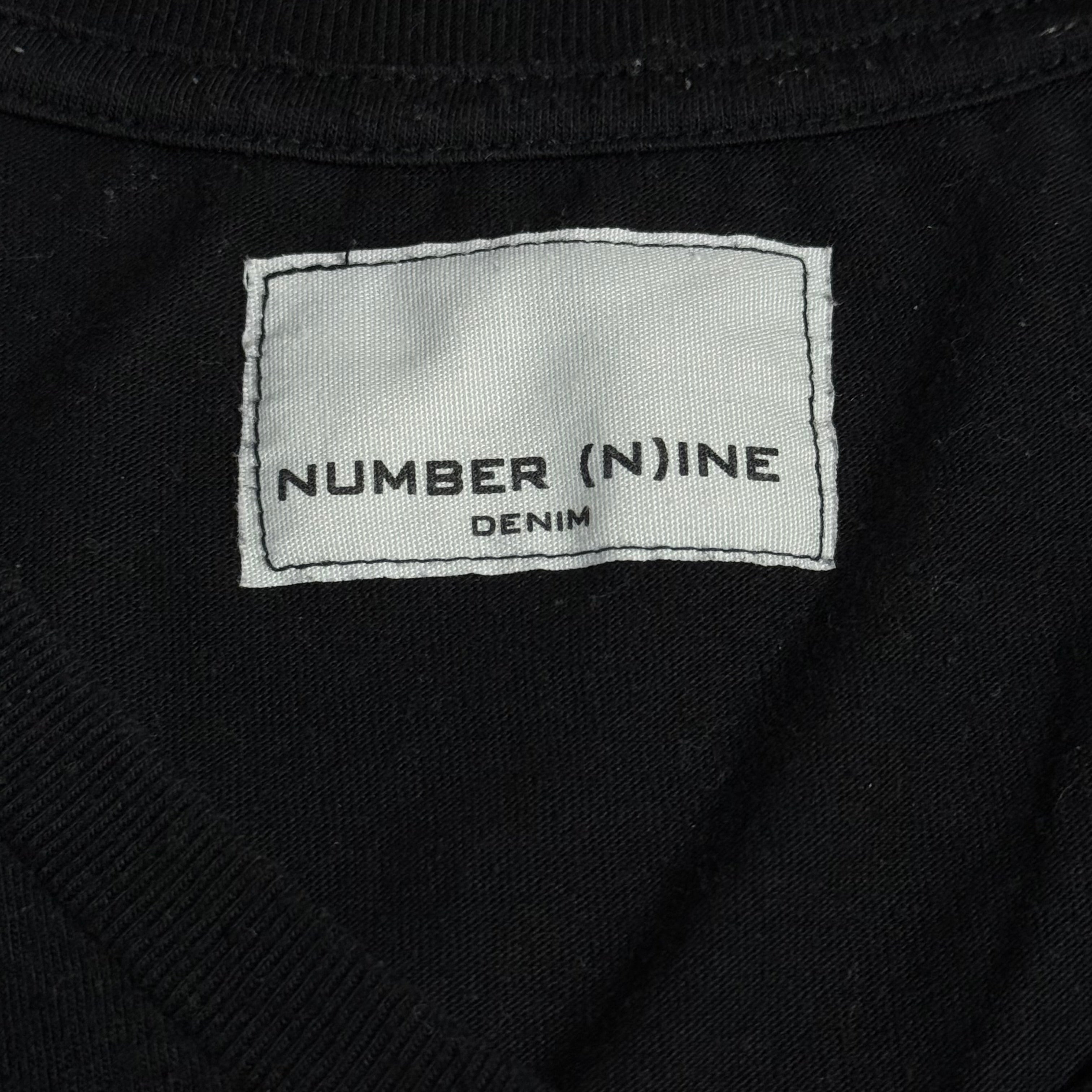2010s number nine denim black v neck box logo spellout graphic tee