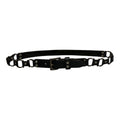 vintage d-ring linked black leather belt