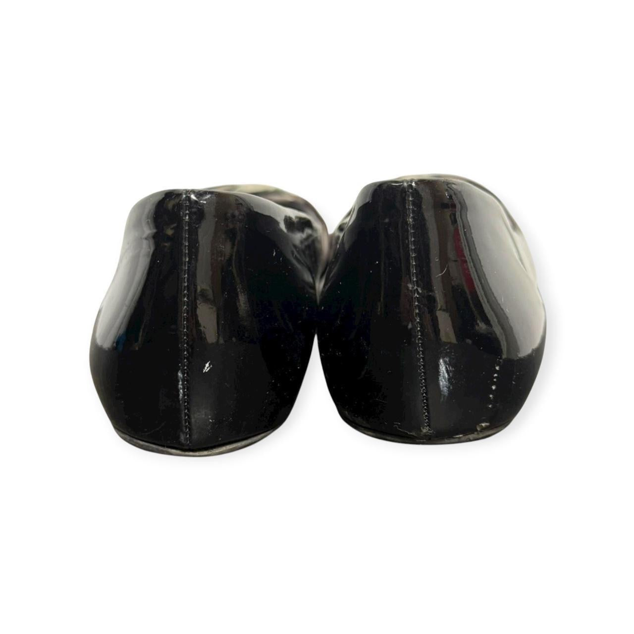 burberry patent leather nova check flats