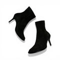 ann demeulemeester black camoscio suede stiletto ankle boots