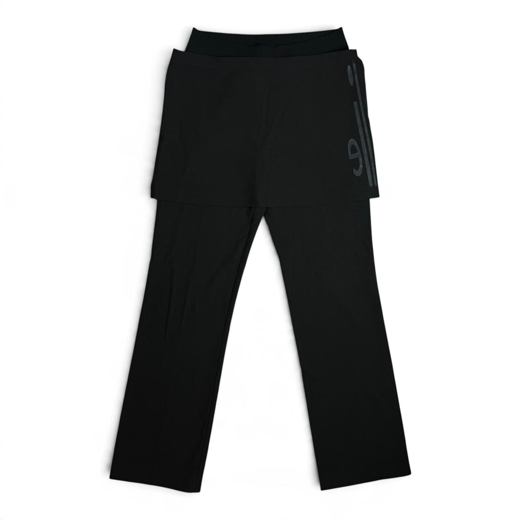 vintage y2k cop copine paris 2 in 1 black trousers with removable skirt overlay