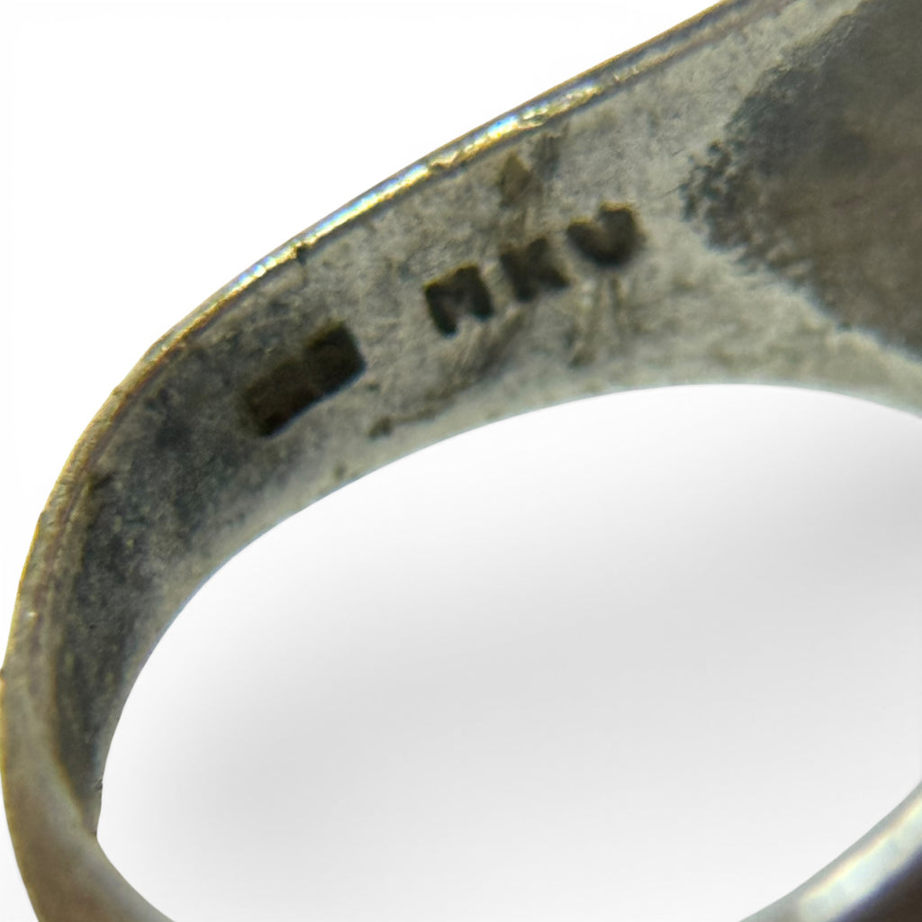 vintage mku michael khan 925 sterling silver moon + star spinner ring