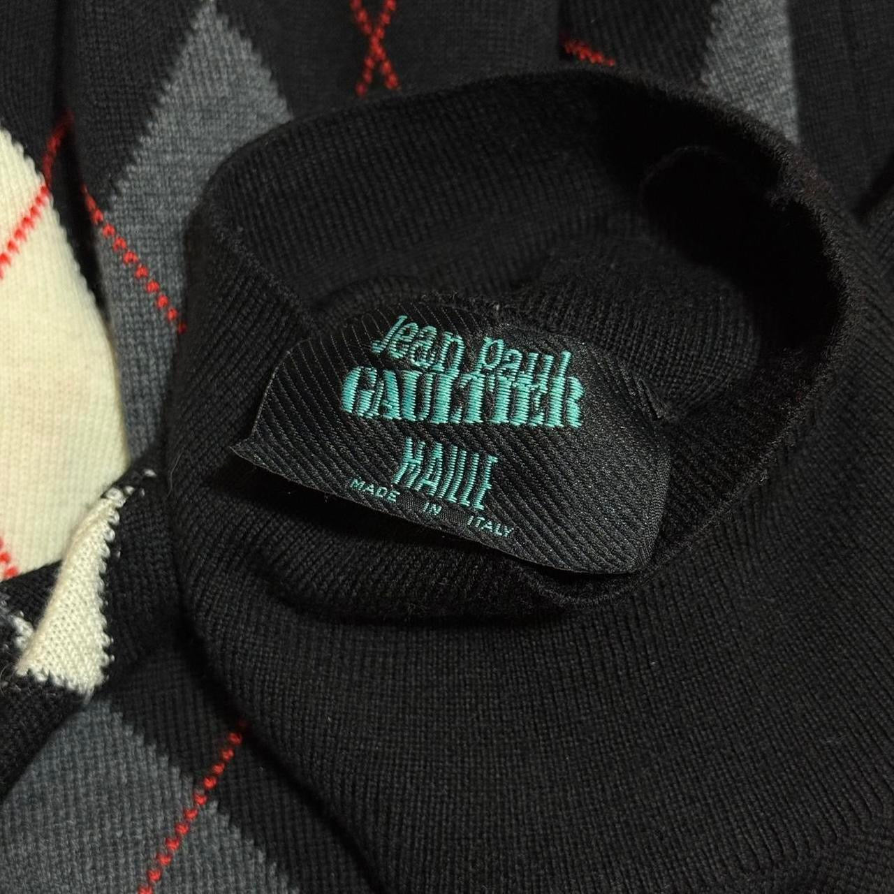 vintage jean paul gaultier maille multi pattern layered turtleneck