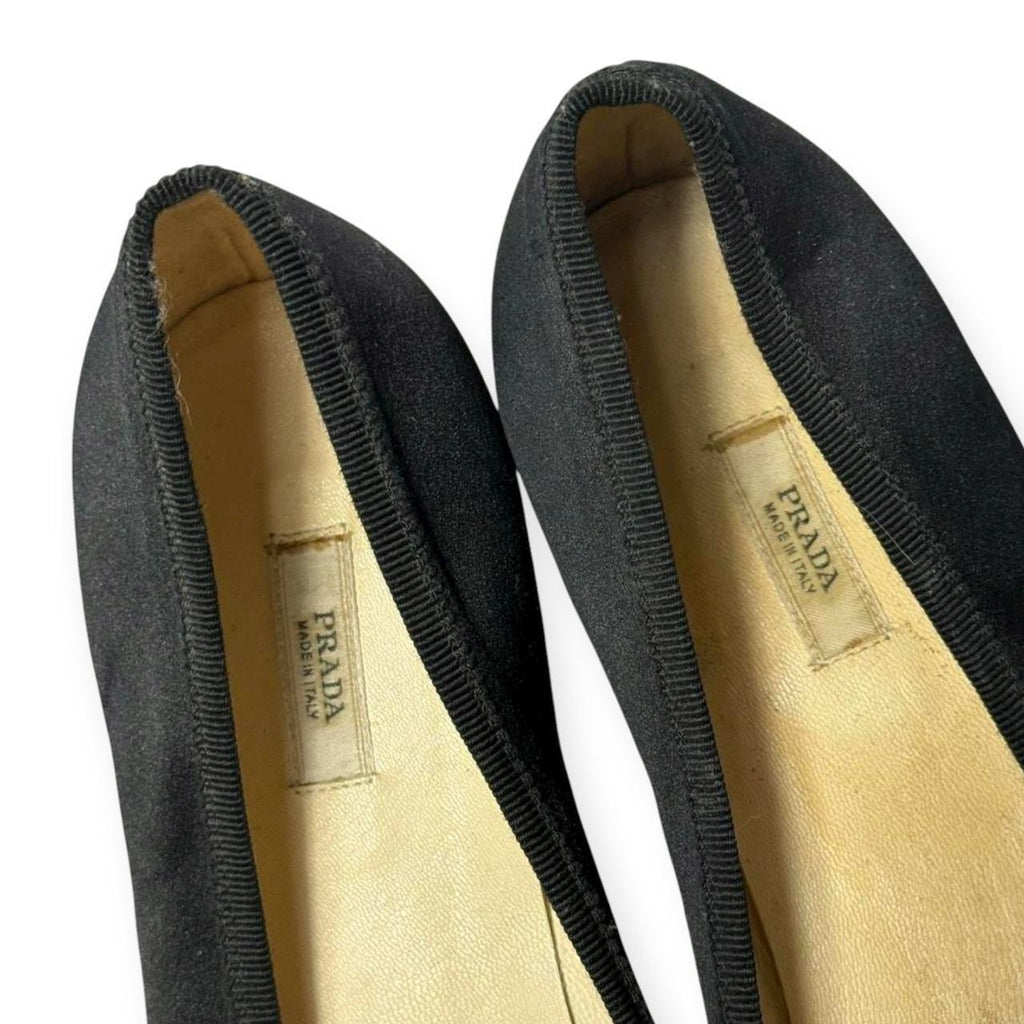 prada pointed croc cap toe flats
