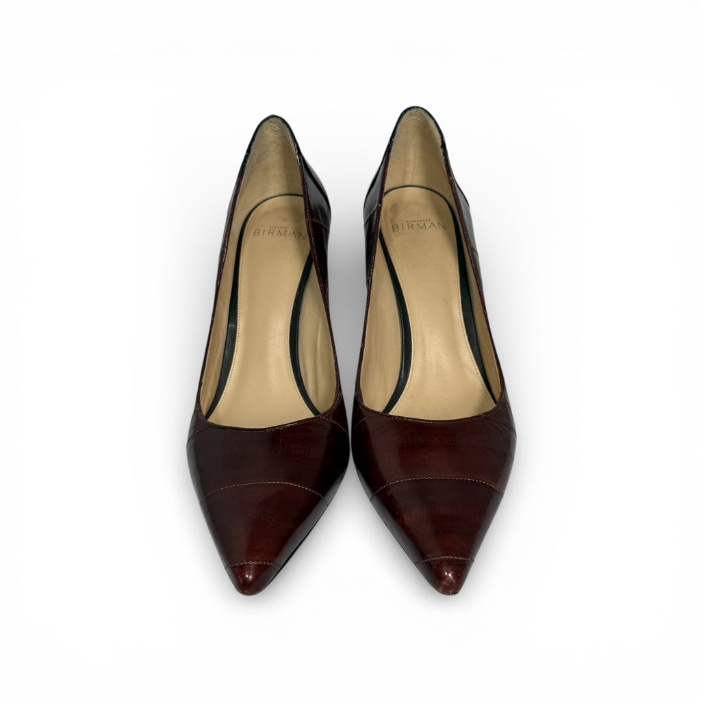 alexandre birman paneled leather pointed toe pumps