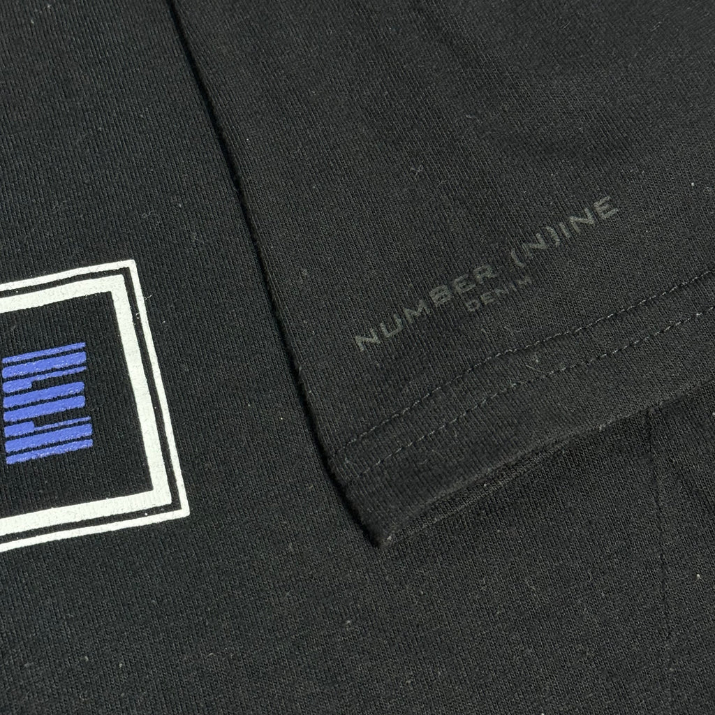 2010s number nine denim black v neck box logo spellout graphic tee