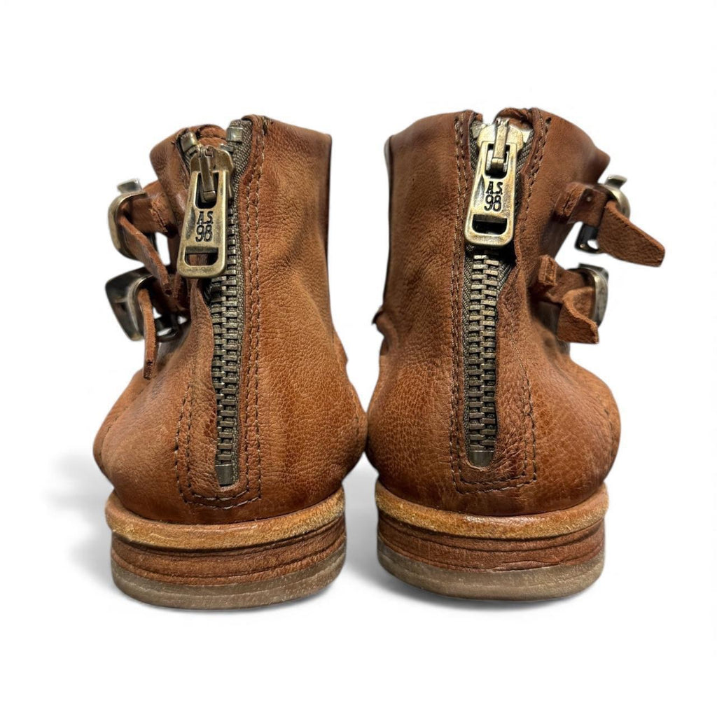 a.s.98 dusty meadow cognac leather booties