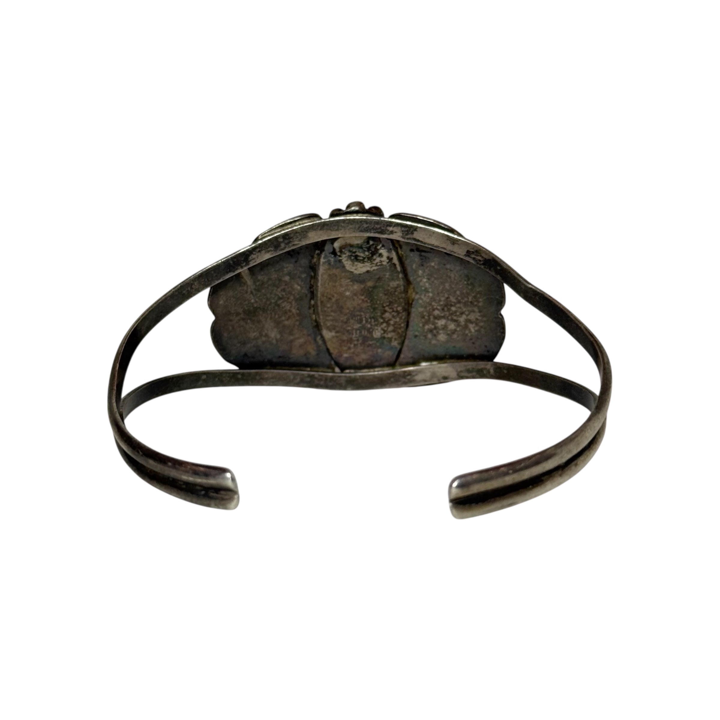 vintage b. rubin native black onyx sterling silver cuff bracelet