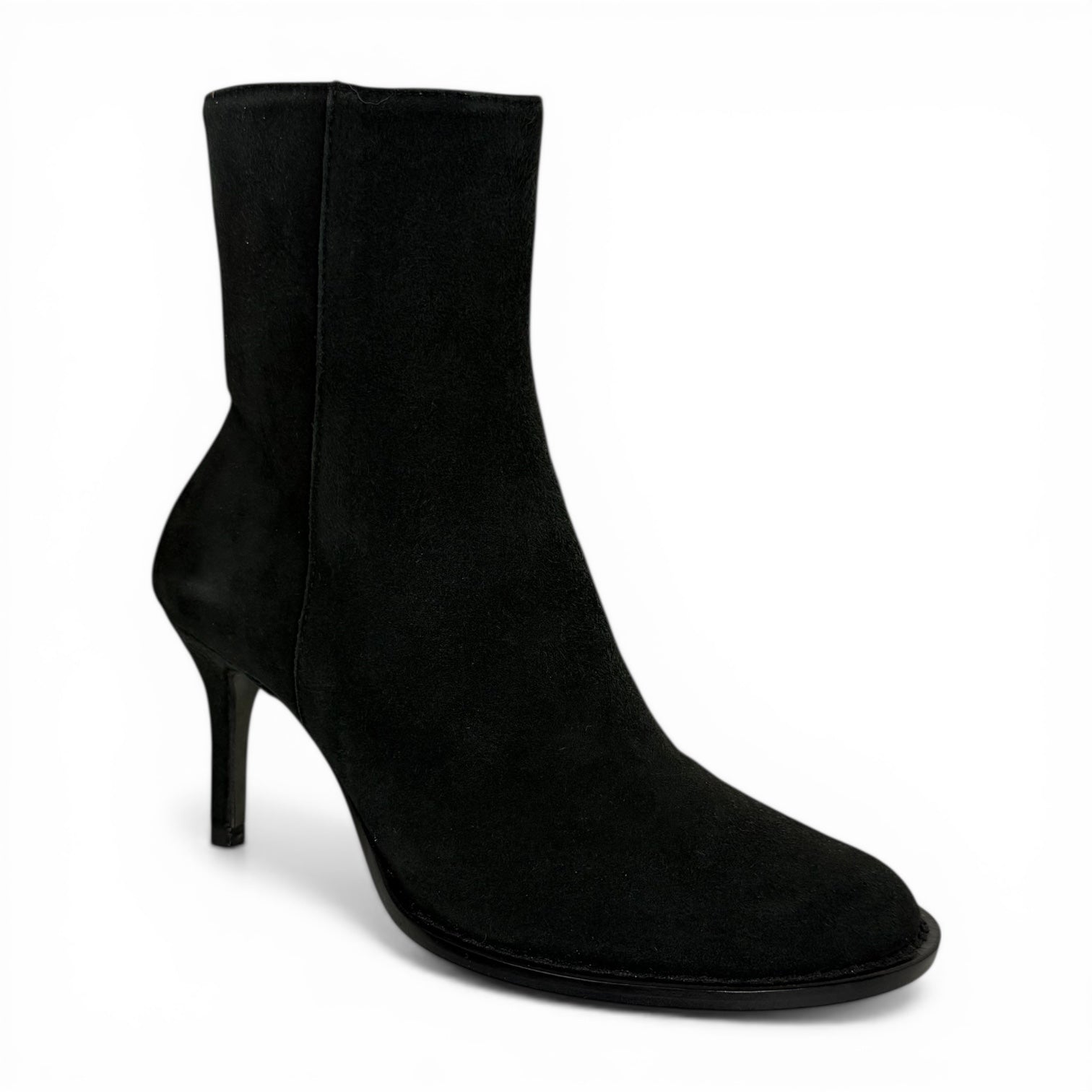 ann demeulemeester black camoscio suede stiletto ankle boots