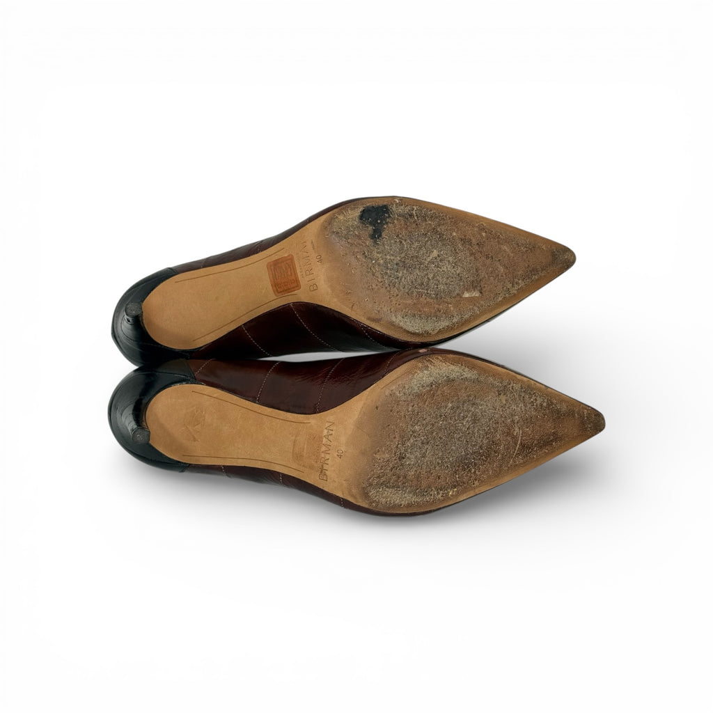 alexandre birman paneled leather pointed toe pumps