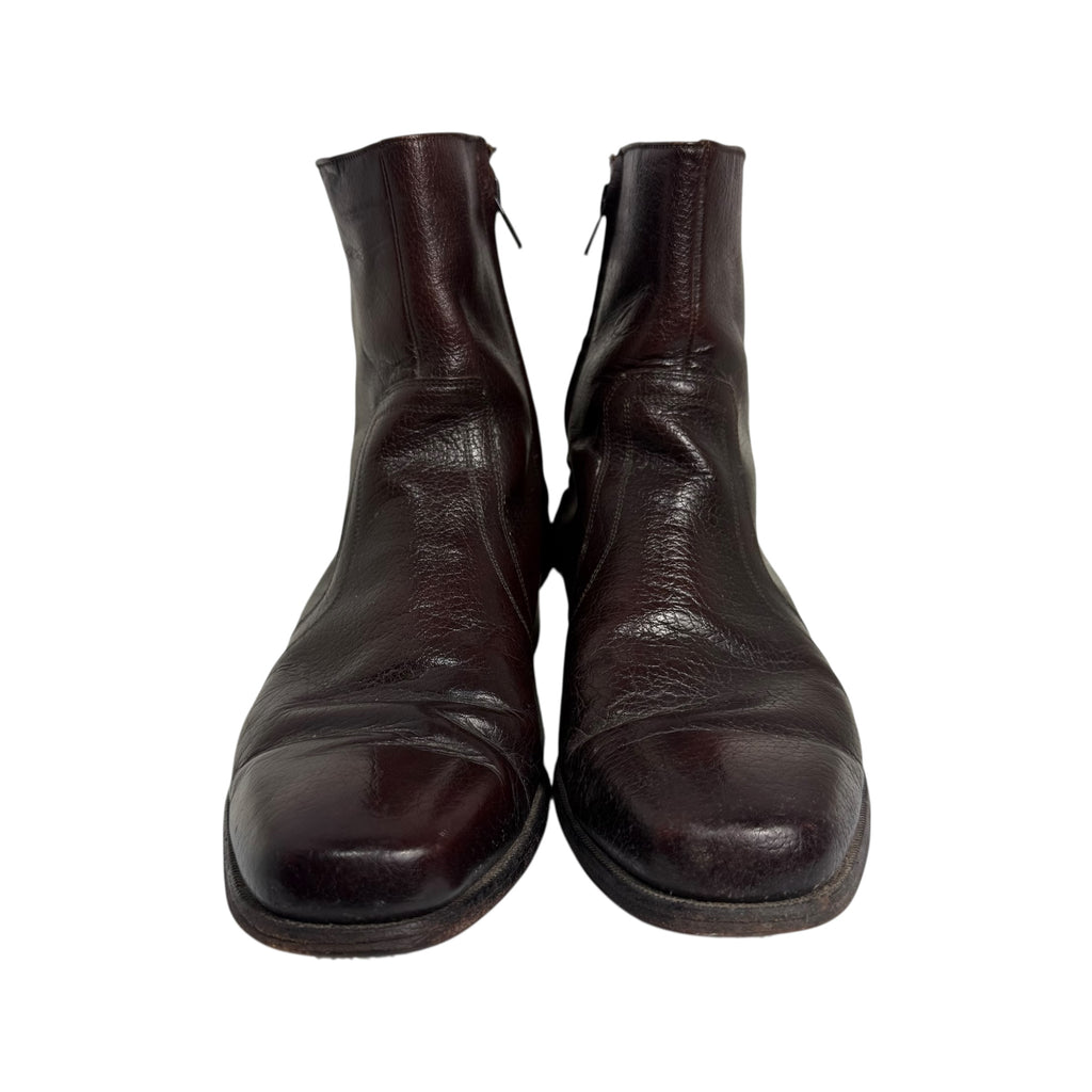 florsheim distressed dark leather side zip beatle boots