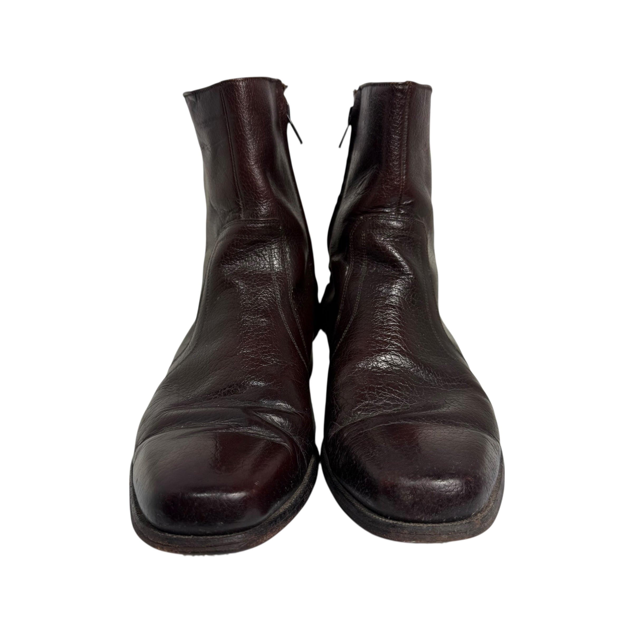 florsheim distressed dark leather side zip beatle boots