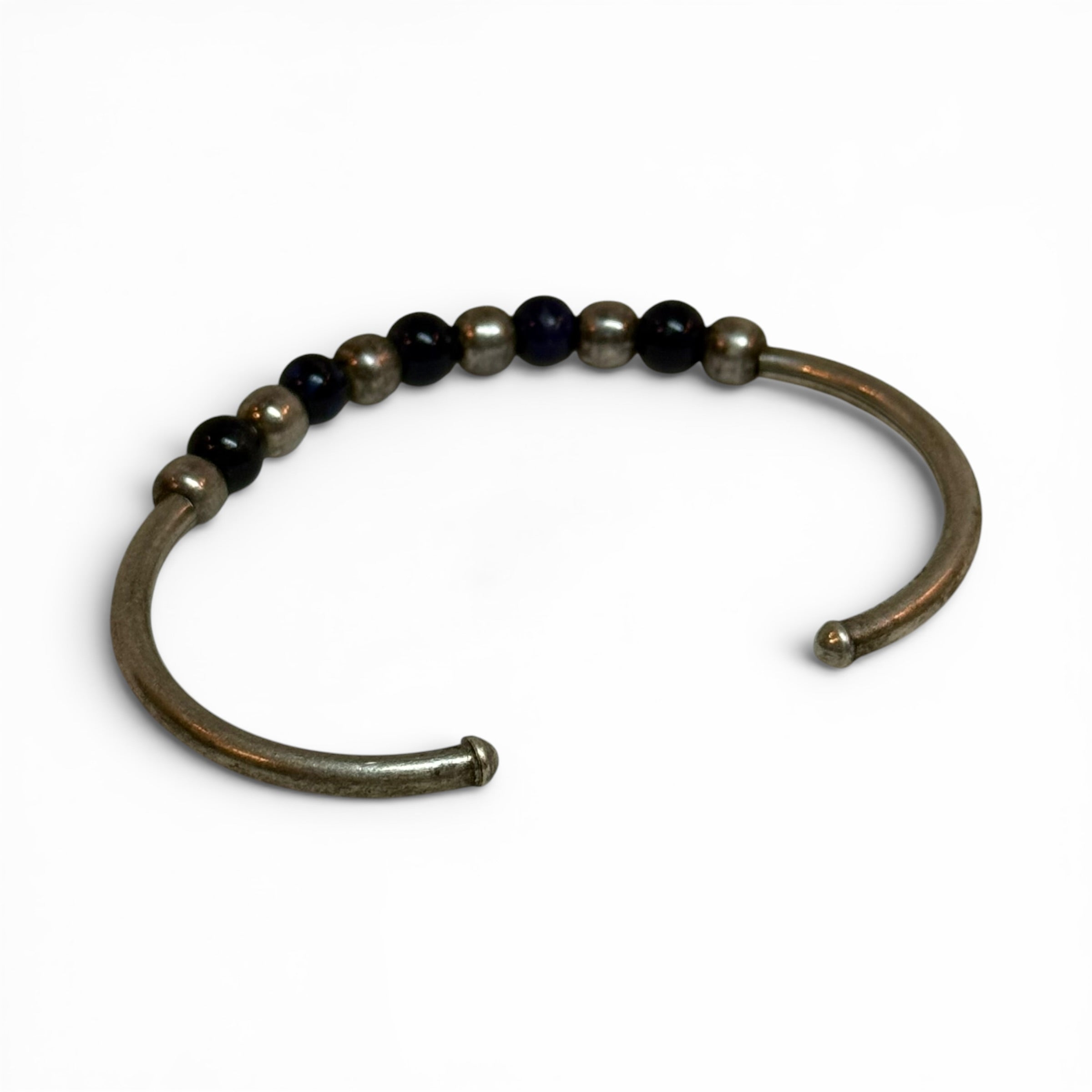silpada sterling silver + navy blue sodalite flexible cuff bracelet