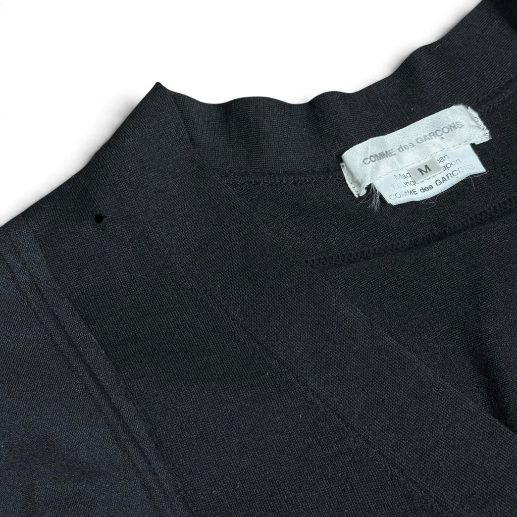 comme des garcons AD2007 black wool ruched layered cardigan GT-T019