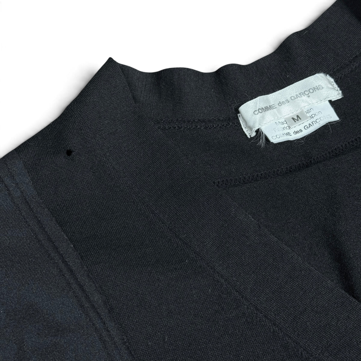 comme des garcons AD2007 black wool ruched layered cardigan GT-T019