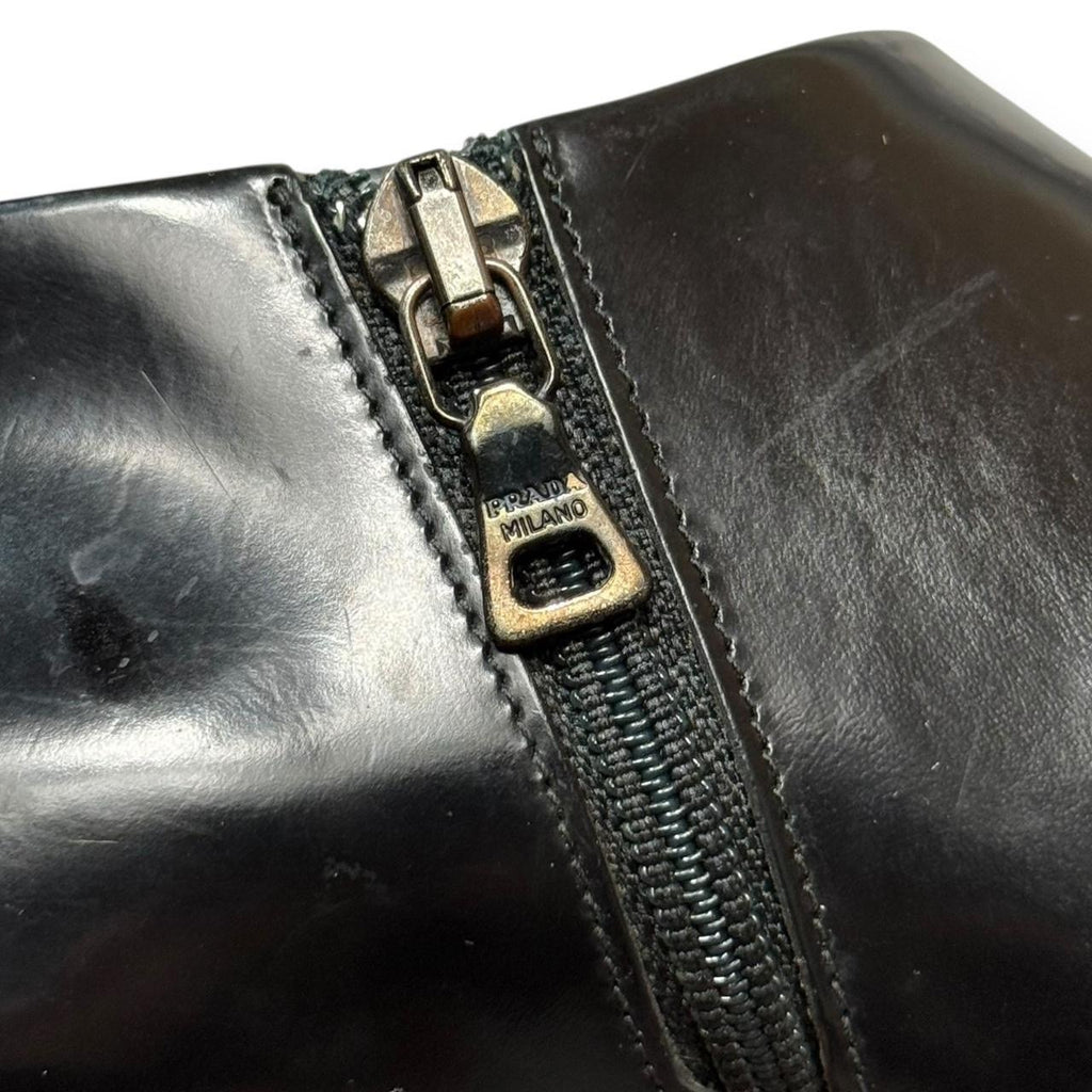 vintage prada pointed square toe booties