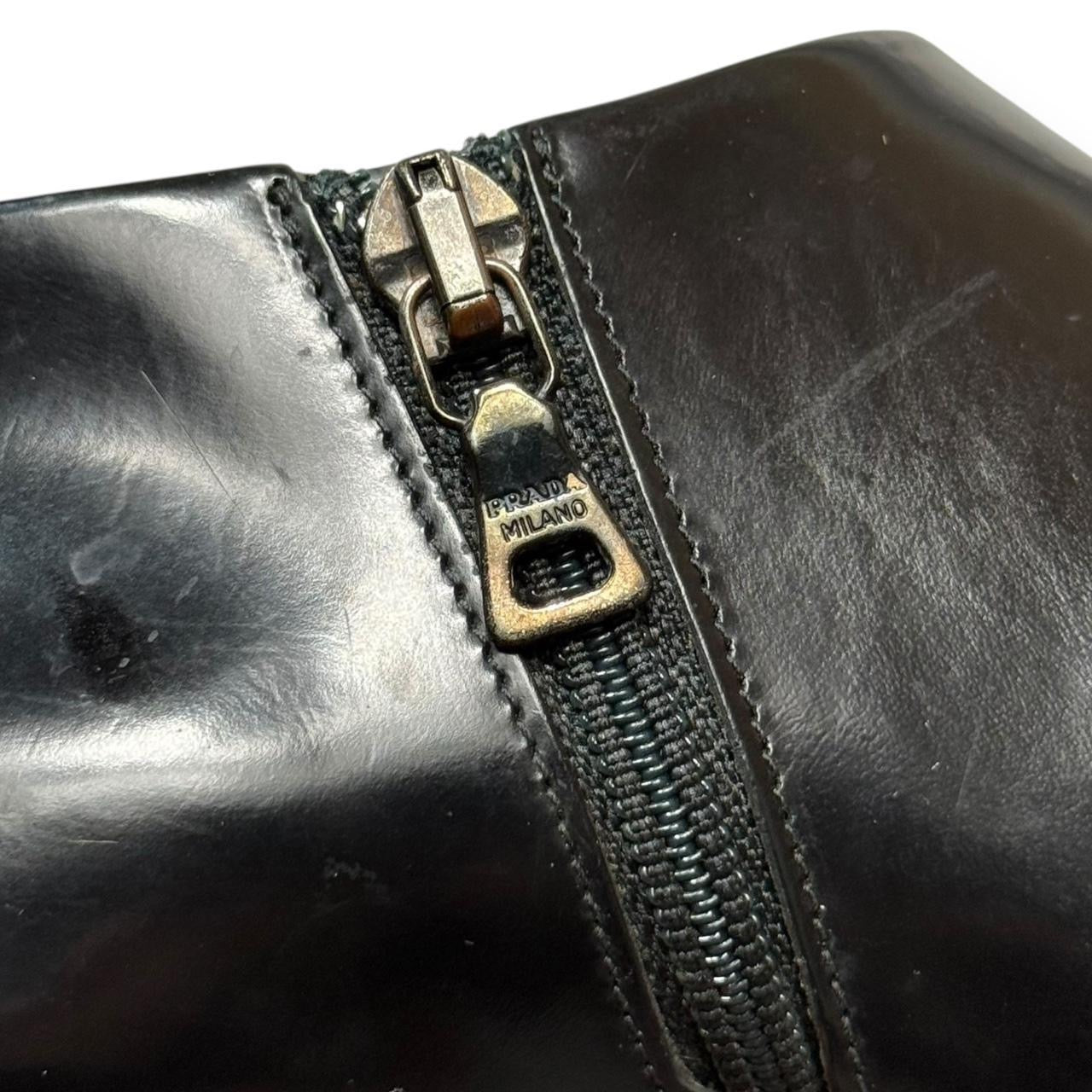 vintage prada pointed square toe booties