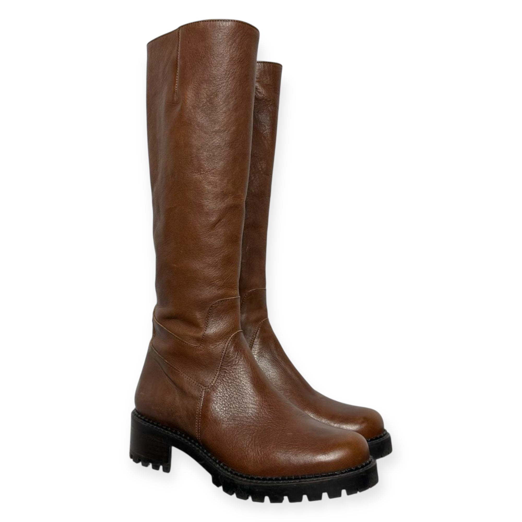 ted & muffy brown leather knee high riding boots