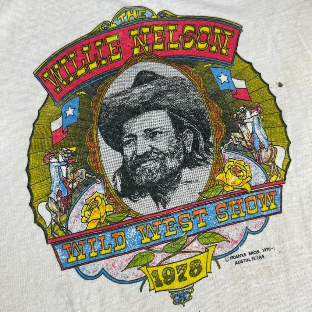 vintage 1978 willie nelson wild west show ringer tee