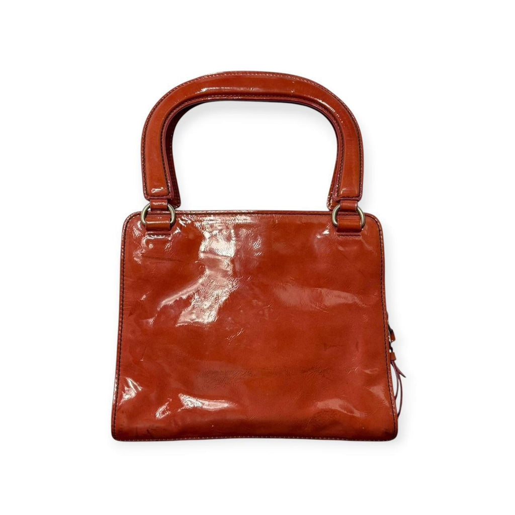 vintage miu miu patent leather top handle purse