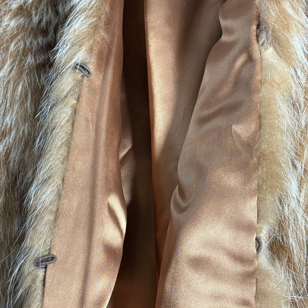 vintage red fox fur chevron short coat