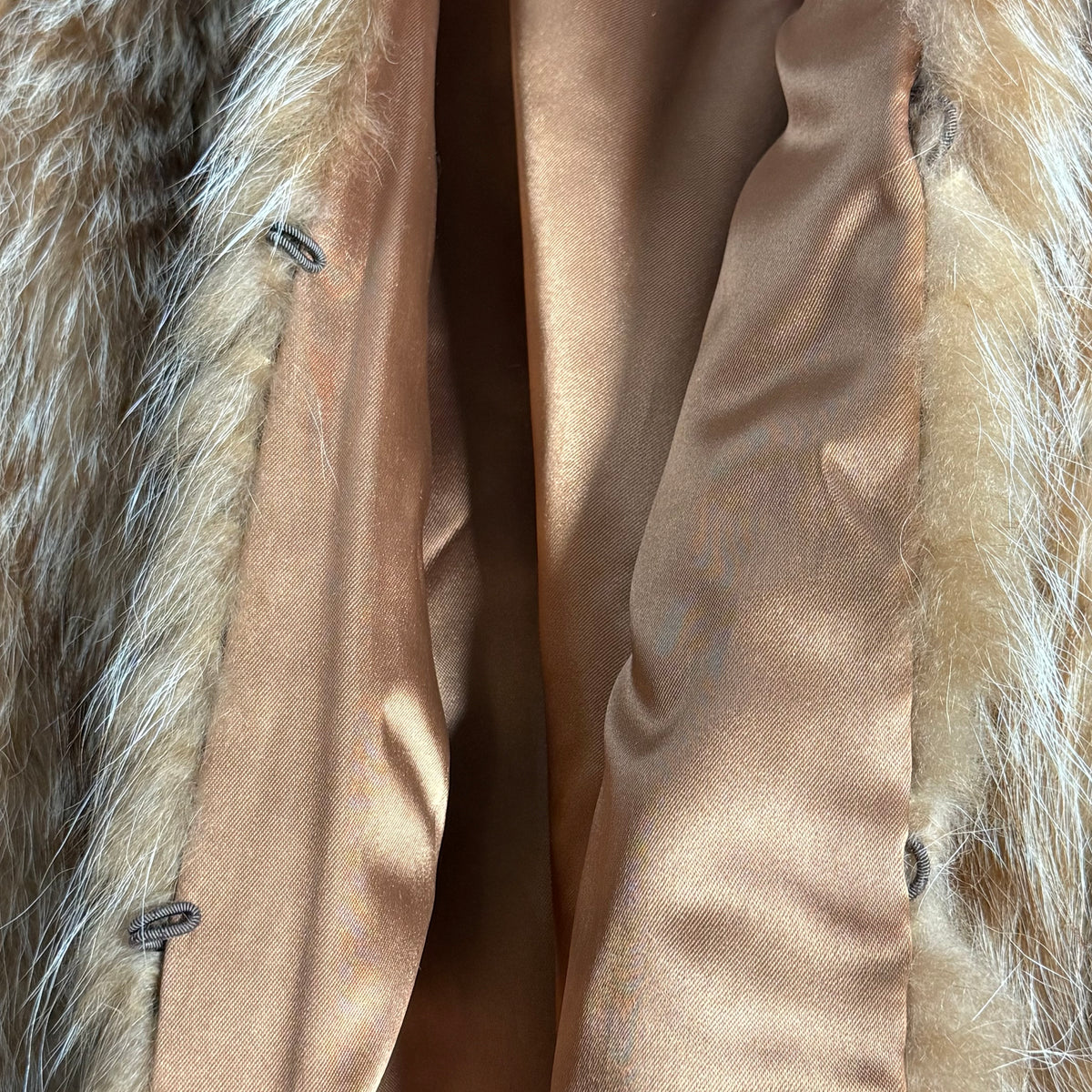 vintage red fox fur chevron short coat