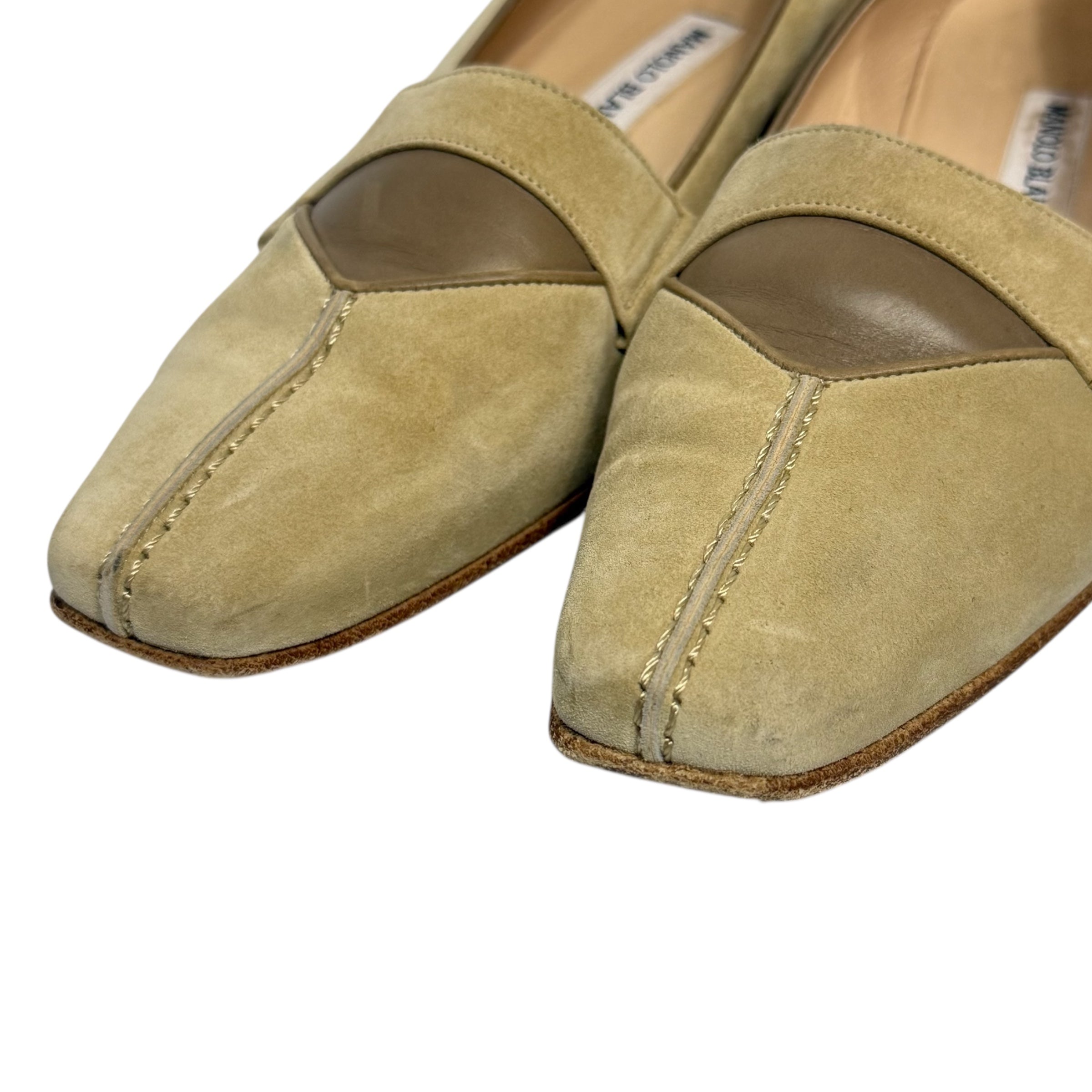 vintage manolo blahnik suede loafers