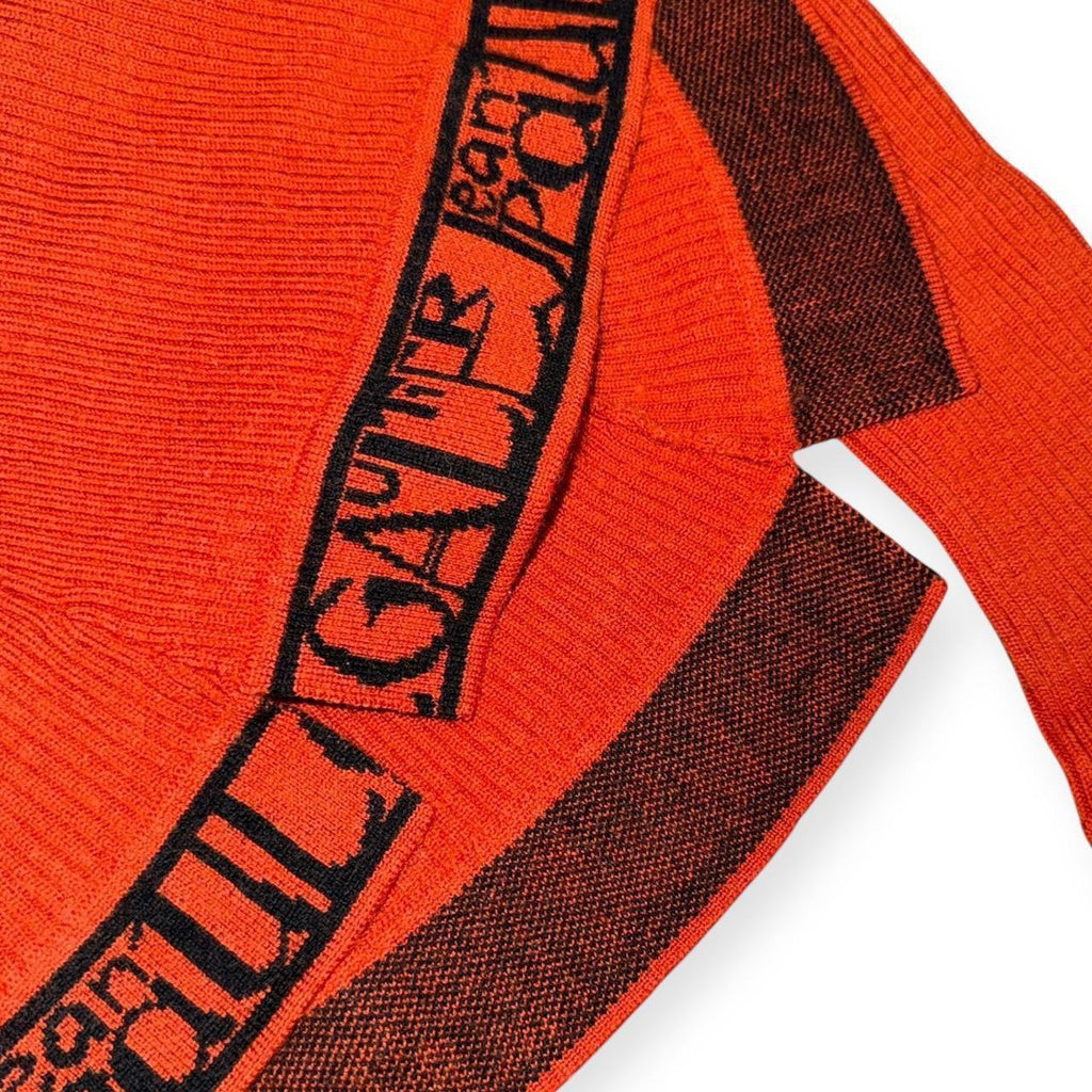 vintage jean paul gaultier femme logo jacquard rib knit sweater