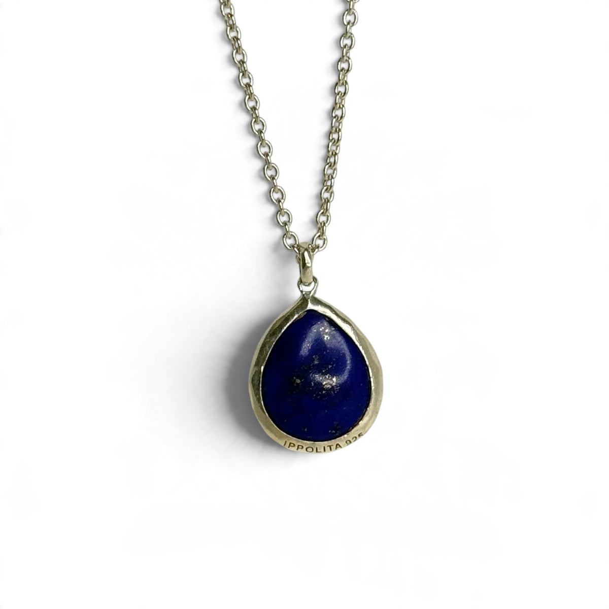ippolita sterling silver clear quartz mother of pearl + lapis lazuli teardrop necklace