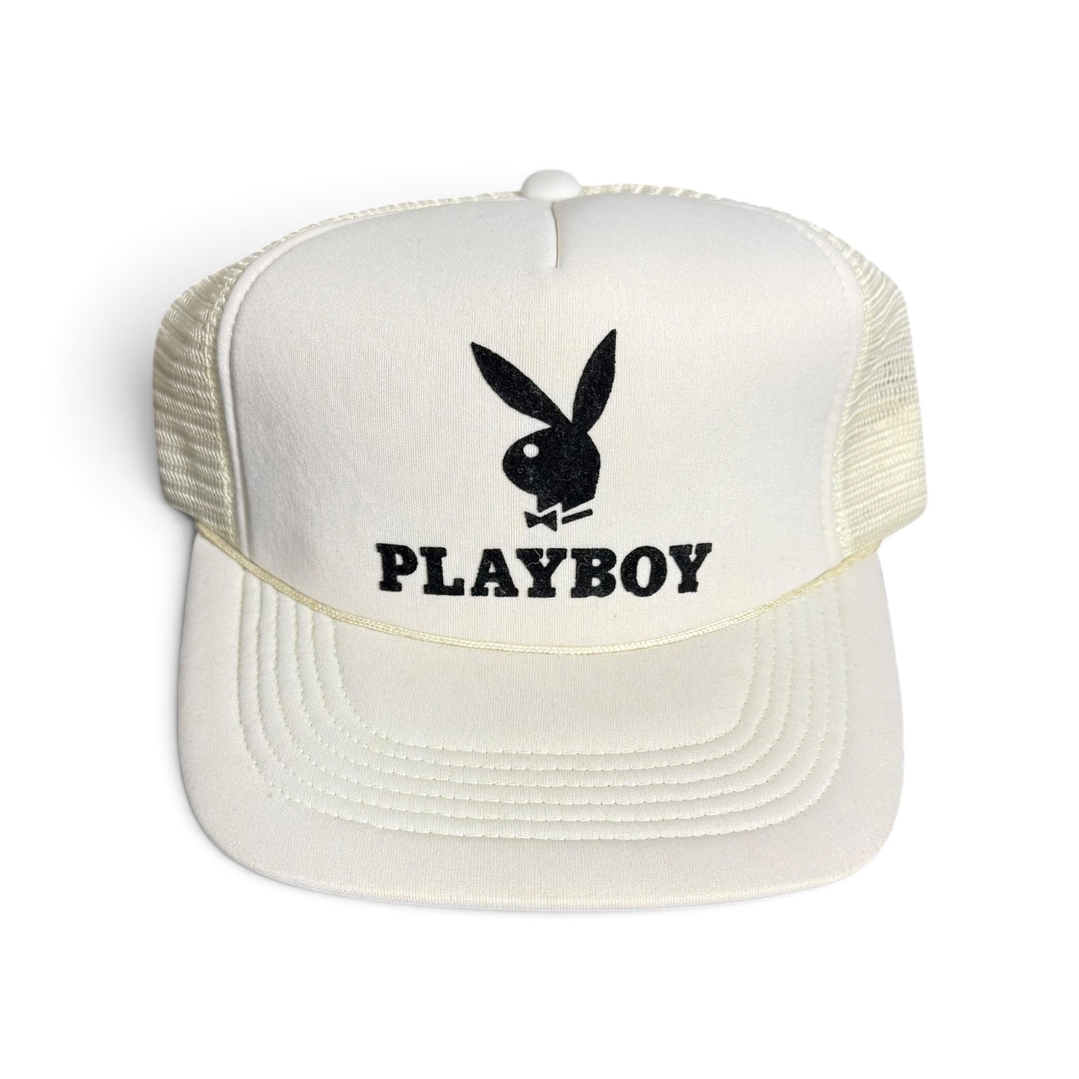 vintage playboy bunny white trucker hat