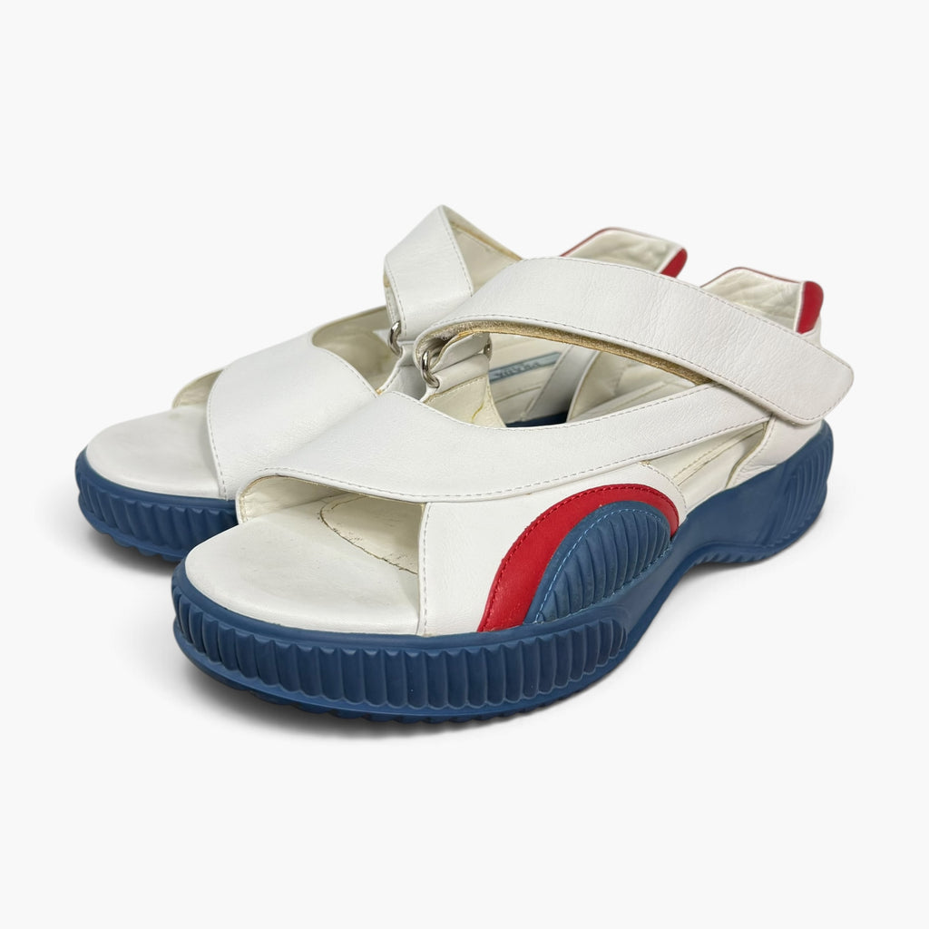 prada ss 2014 multicolor leather velcro chunky platform sandals