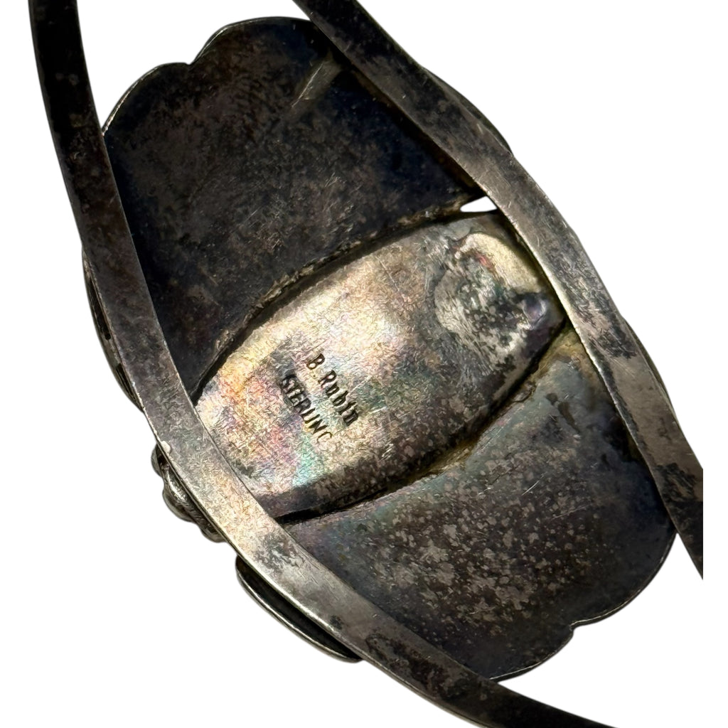 vintage b. rubin native black onyx sterling silver cuff bracelet