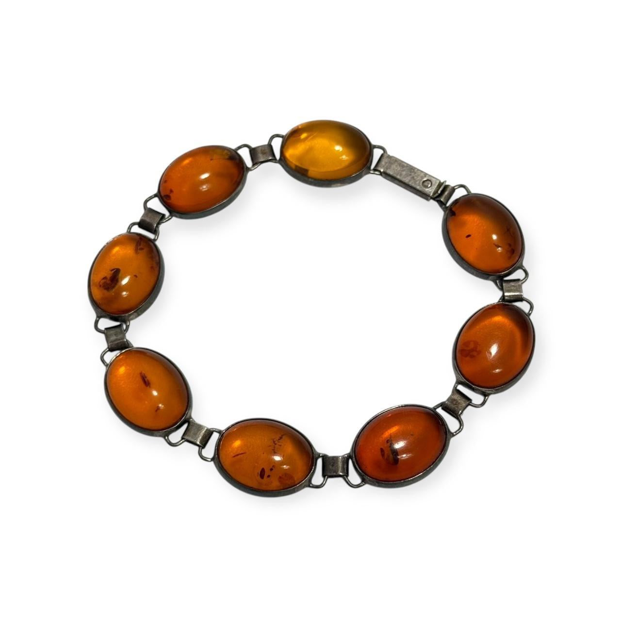 vintage baltic amber sterling silver bracelet