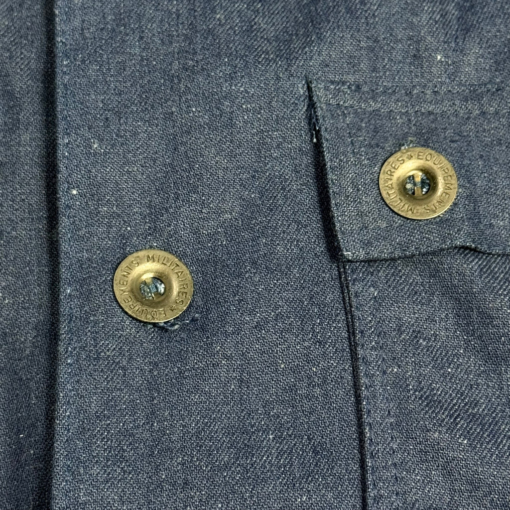 vintage 1980s castelli beverly hills french military style button up denim overshirt