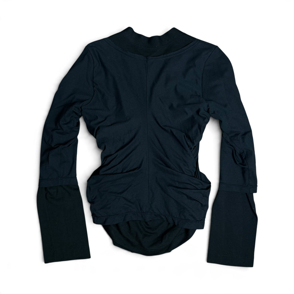 comme des garcons AD2007 black wool ruched layered cardigan GT-T019