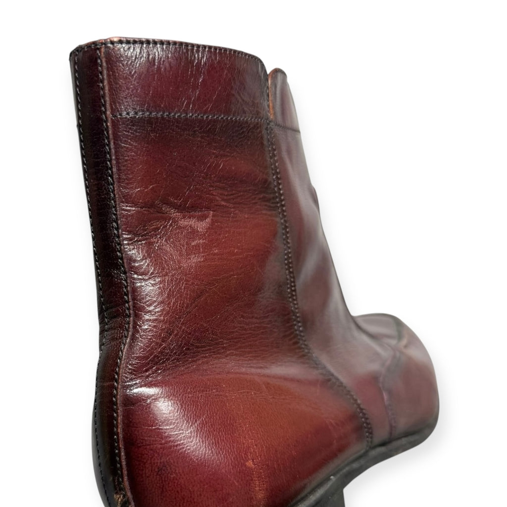 florsheim oxblood leather duke ankle boots