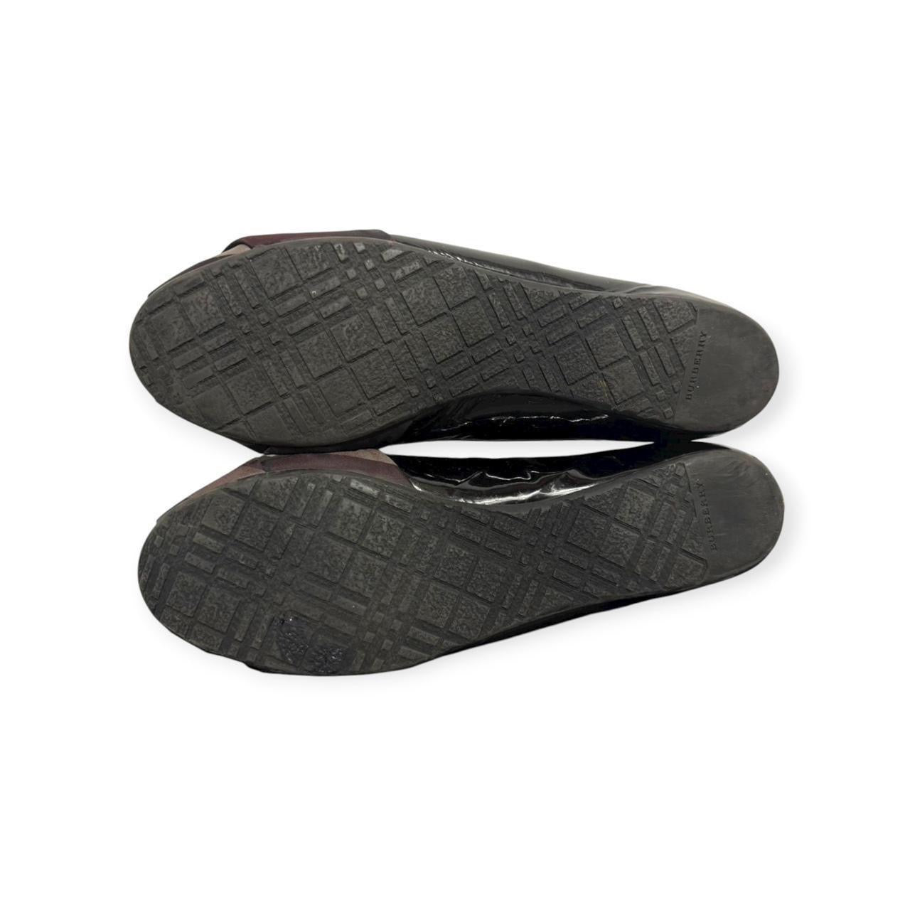 burberry patent leather nova check flats