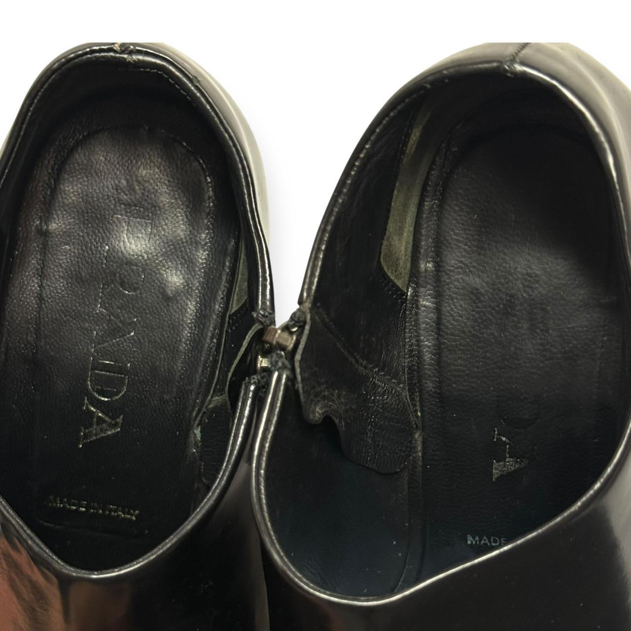 vintage prada pointed square toe booties