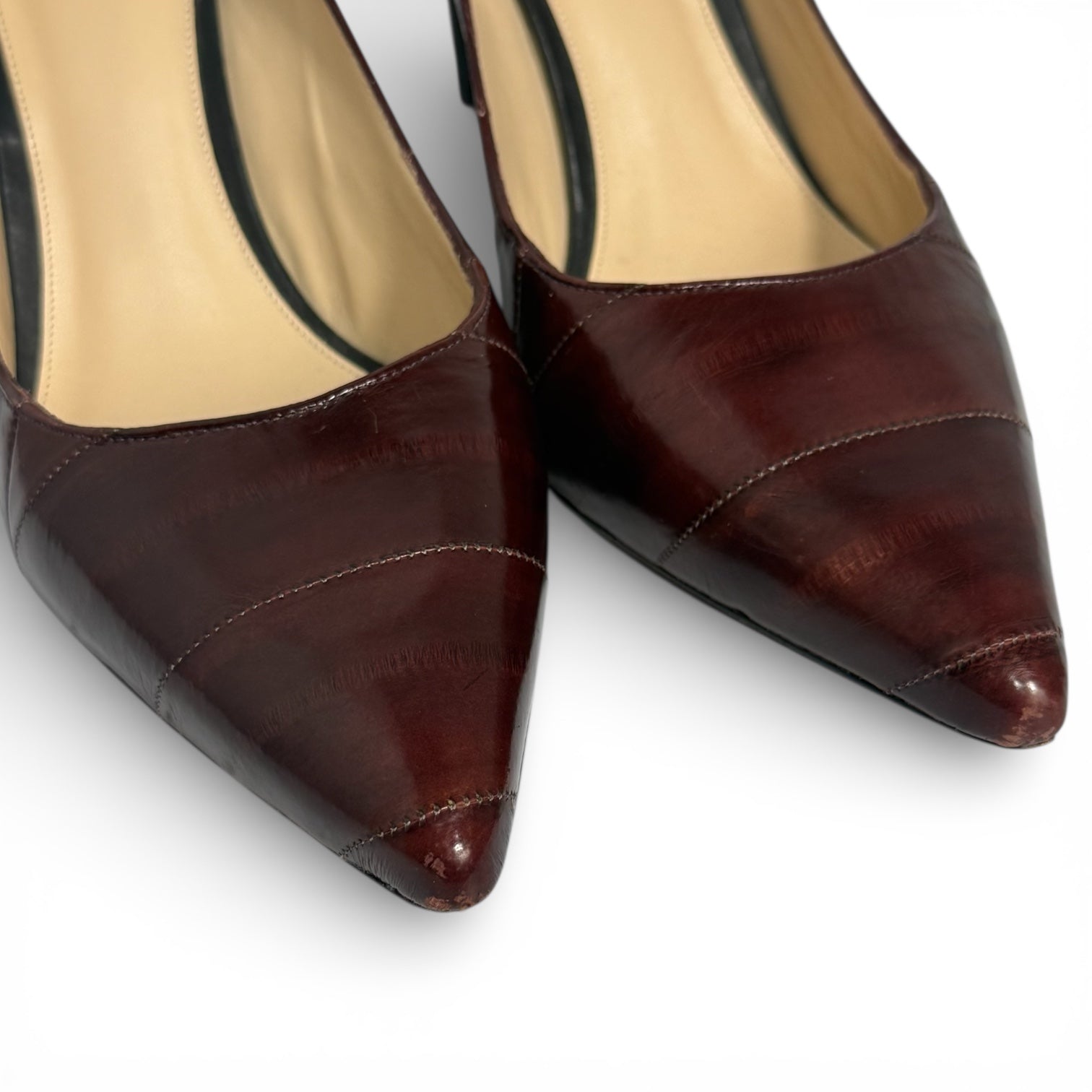 alexandre birman paneled leather pointed toe pumps