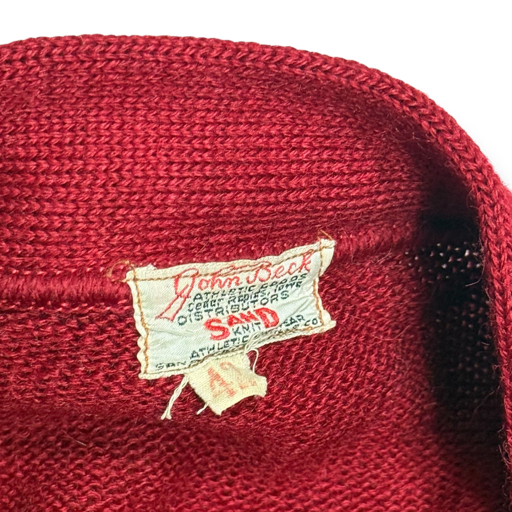 vintage 40s 50s sand knit “c” letterman cardigan