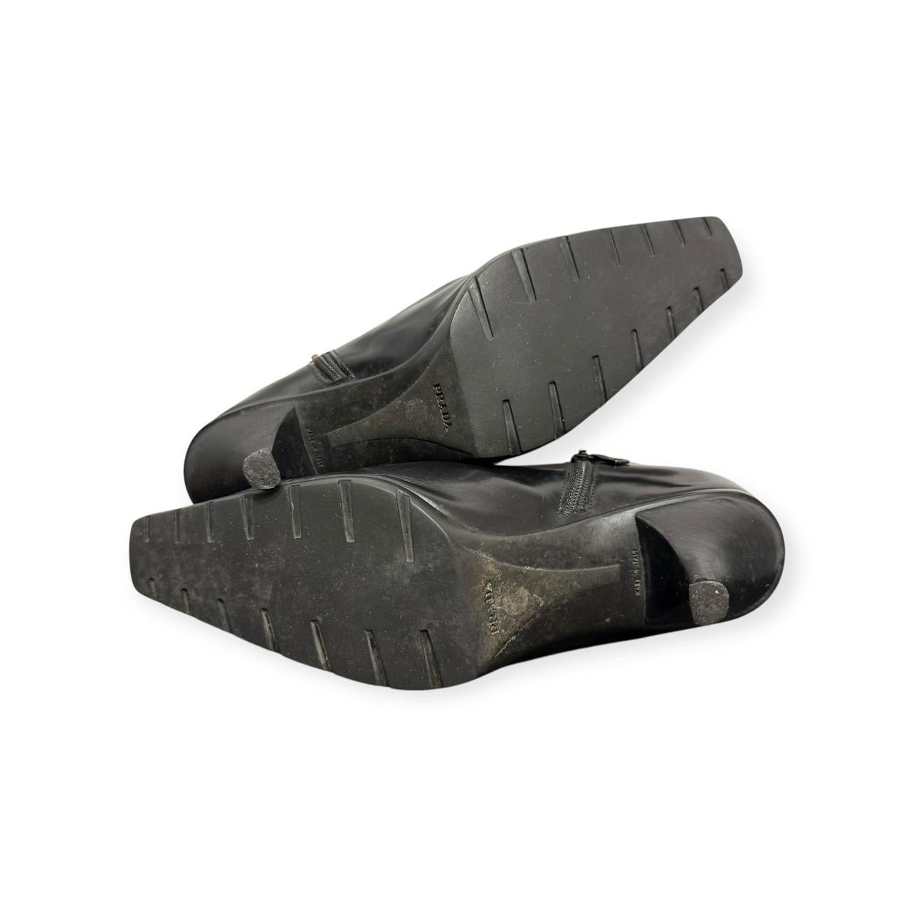 vintage prada pointed square toe booties