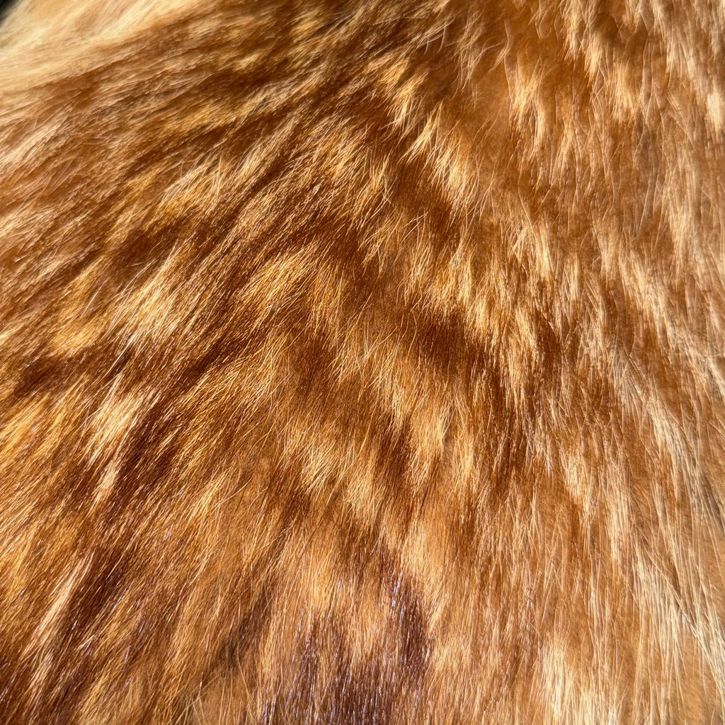 vintage red fox fur chevron short coat